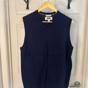 Joseph Abboud Extra Fine Merino Wool V-Neck Navy Sweater Vest